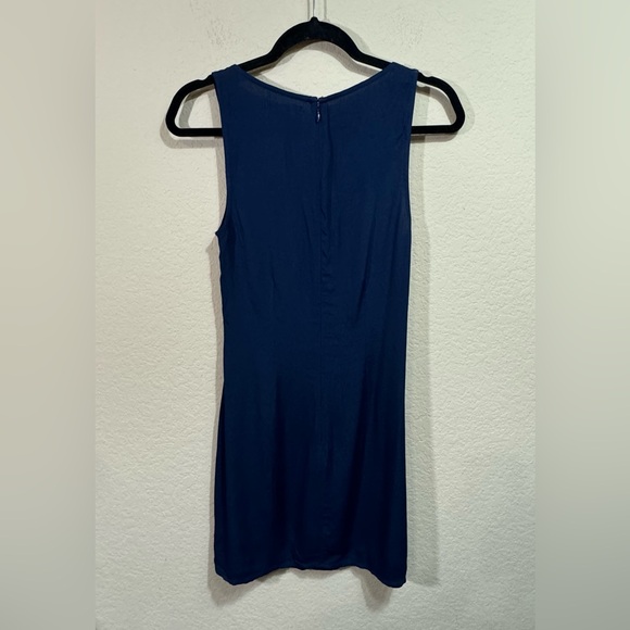Reformation Women's Navy Lucian Mini Dress Size 2 Heart Button Preppy Party 90's - Picture 2 of 13